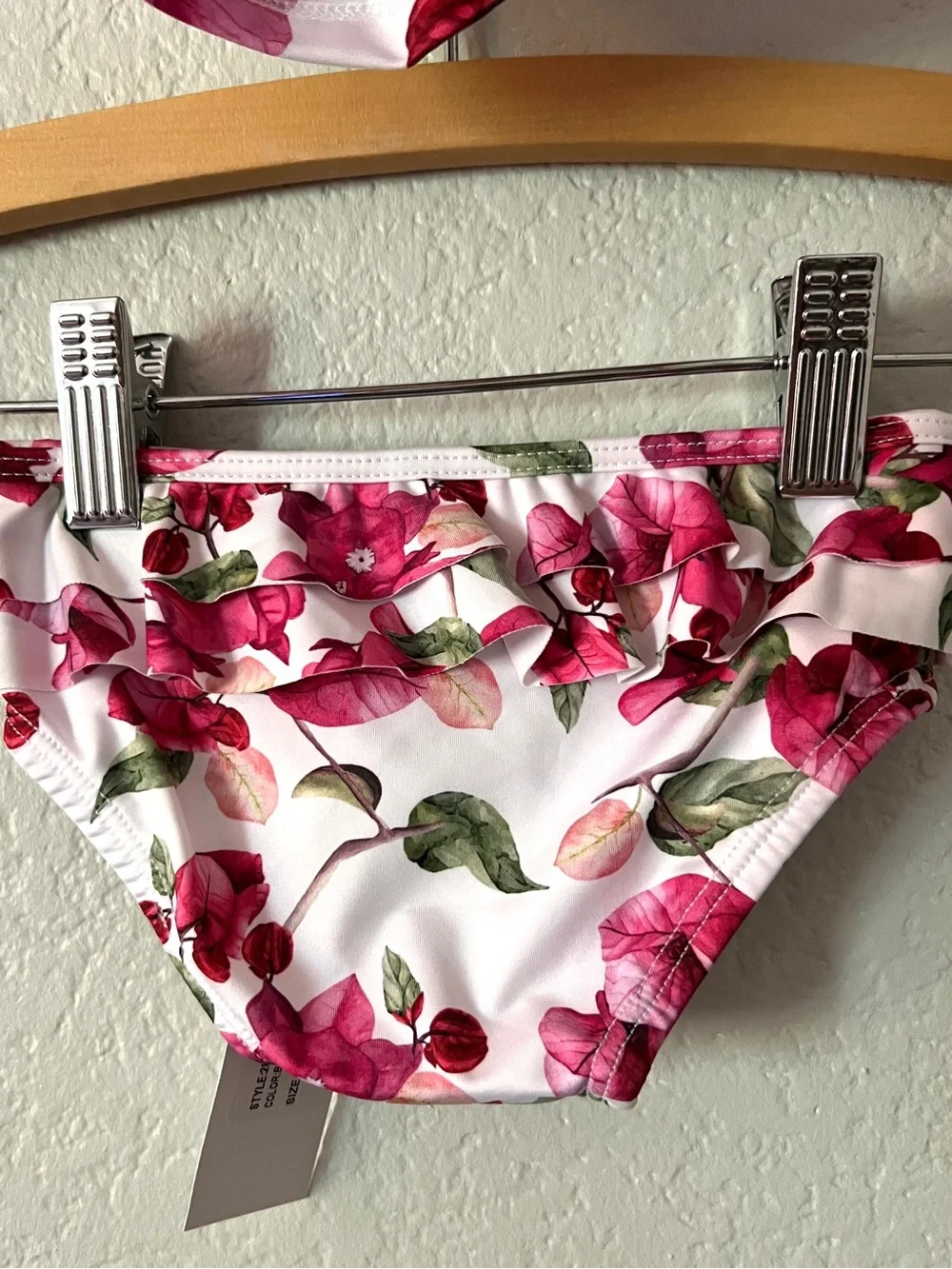 Submarine Mini Rash Guard Girls 18M Bougainvillea Floral 2 Piece Swim Set Ruffle